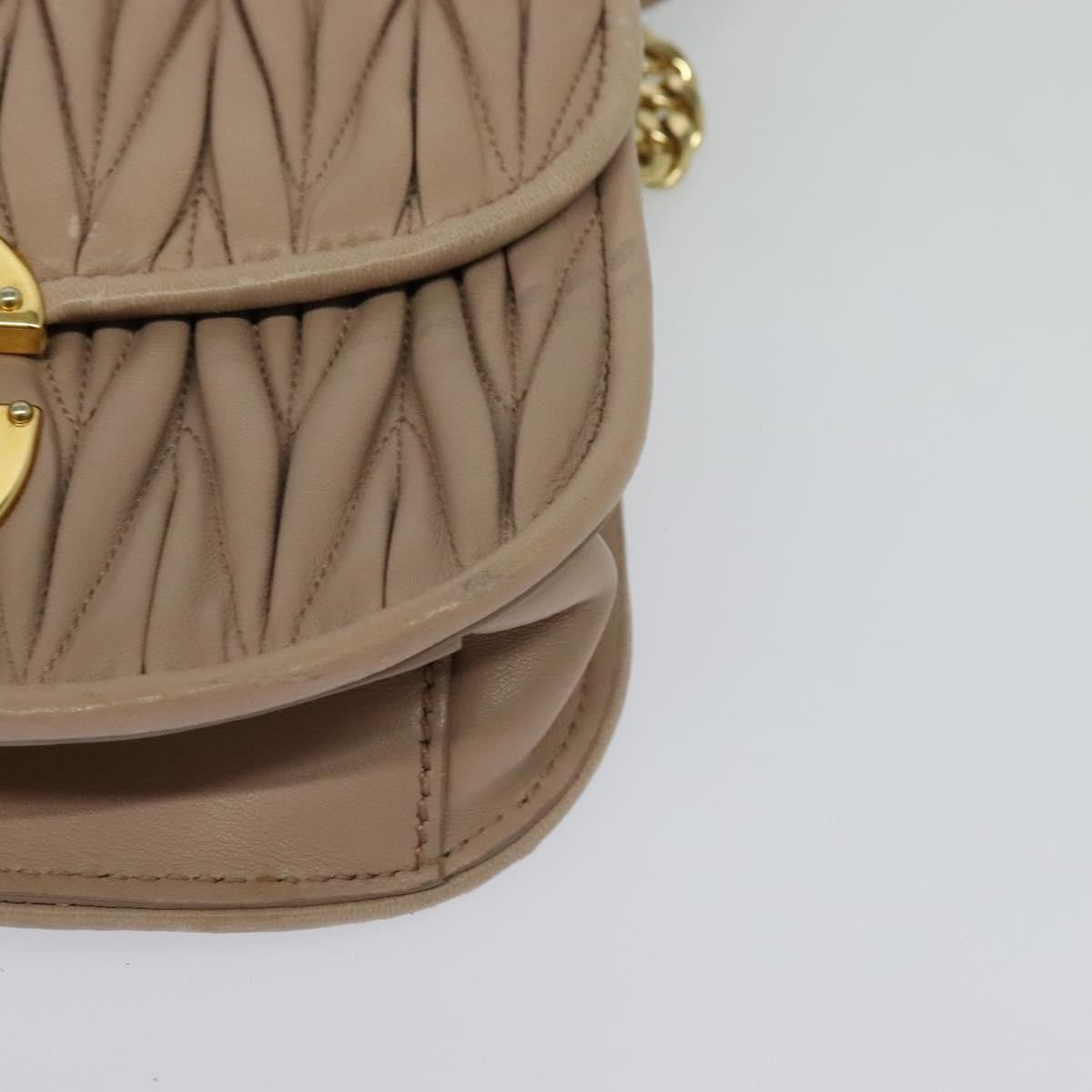 Miu Miu Chain Flap Crossbody Bag Matelasse Leather, BEIGE, LEATHER, Crossbody bag