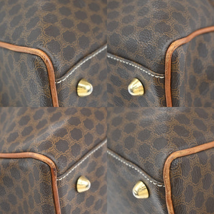 Celine Vintage Macadam Boston bag Canvas and Leather, BROWN, CANVAS, Travel bag