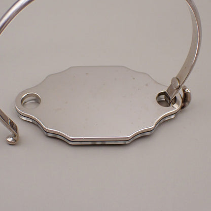 Chanel CC Logo Mirror Bangle Bracelet Metal and Plastic, SILVER, SILVER_PLATED, Bracelet