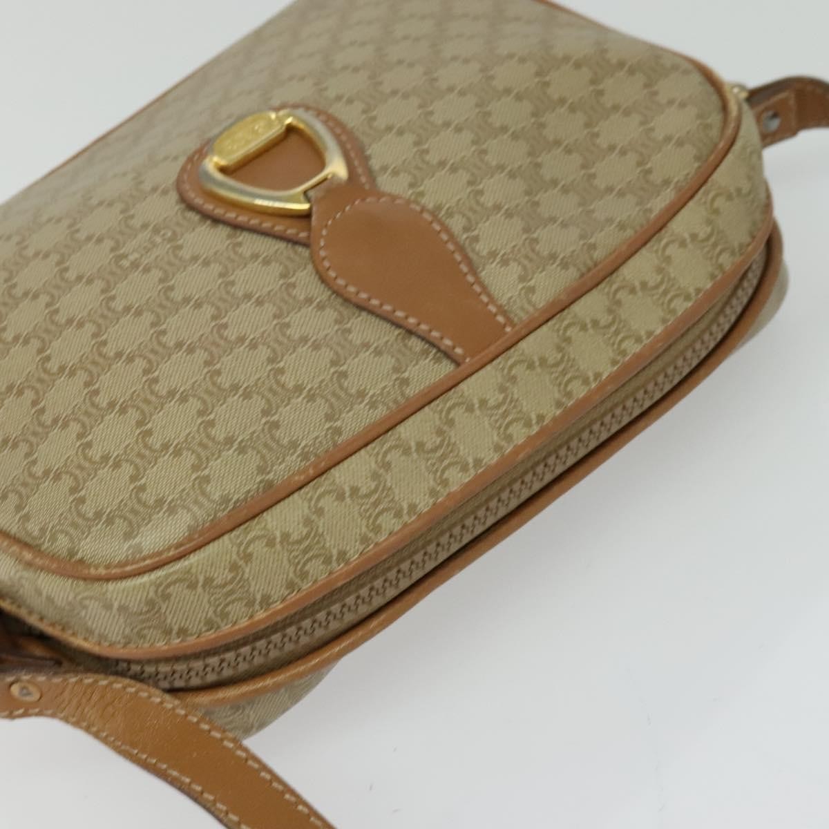 Celine Macadam Shoulder Bag PVC Leather, BEIGE, CANVAS, Shoulder bag