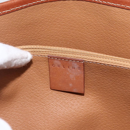 Celine Vintage Macadam Handbag Canvas and Leather, BROWN, CANVAS, Handbag