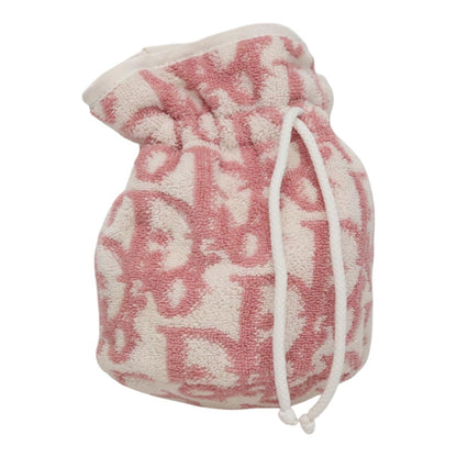 Christian Dior Vintage Trotter Pouch Pile, Pink, Canvas, Clutch