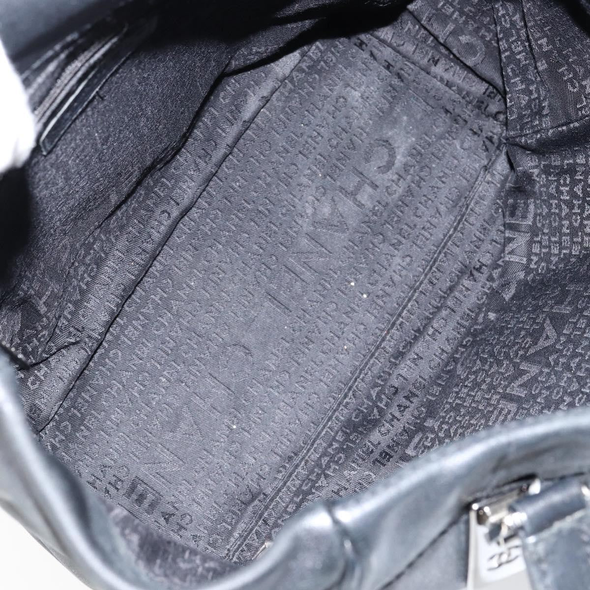 Chanel Square Stitch Tote Quilted Leather, BLACK, LEATHER, Tote bag