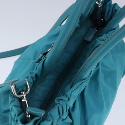 Prada Bow Convertible Tote Tessuto, BLUE, NYLON, Handbag