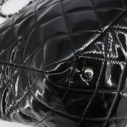 Chanel CC Charm Tote Quilted Patent Vinyl, BLACK, PATENT_LEATHER, Tote bag