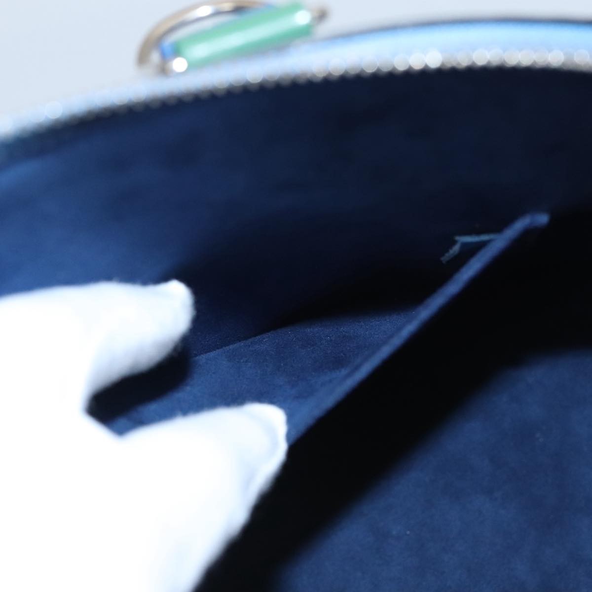 Louis Vuitton Alma Handbag Limited Edition Print Epi Leather, Blue, Leather, Handbag