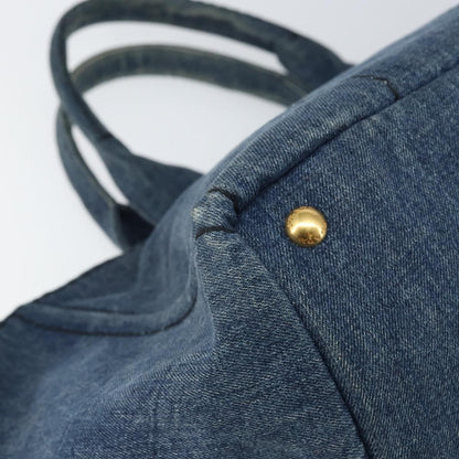 Prada Canapa Open Tote Denim, BLUE, CANVAS, Tote bag