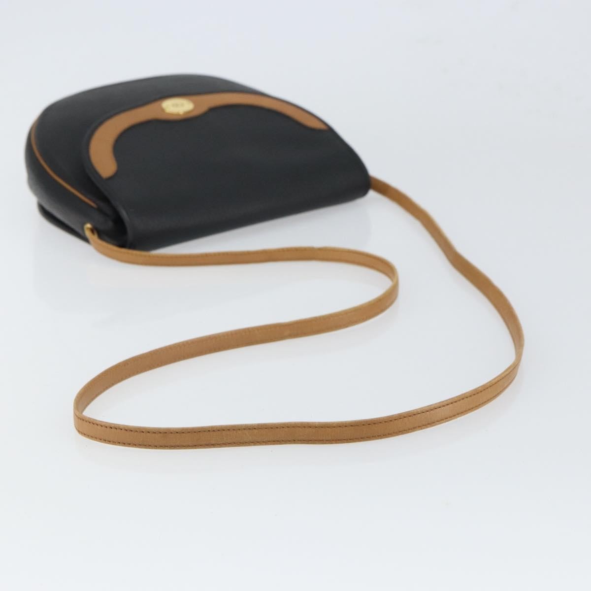Christian Dior Vintage CD Flap Shoulder Bag Leather, BLACK, LEATHER, Shoulder bag