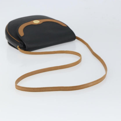 Christian Dior Vintage CD Flap Shoulder Bag Leather, BLACK, LEATHER, Shoulder bag