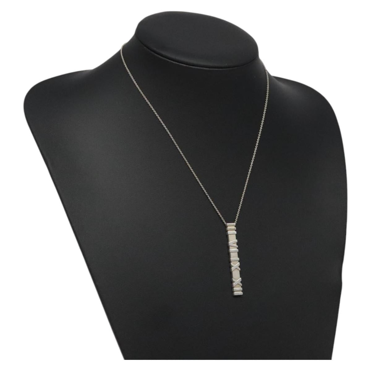 Tiffany & Co. Atlas Bar Pendant Necklace Silver 925, SILVER, SILVER, Necklace