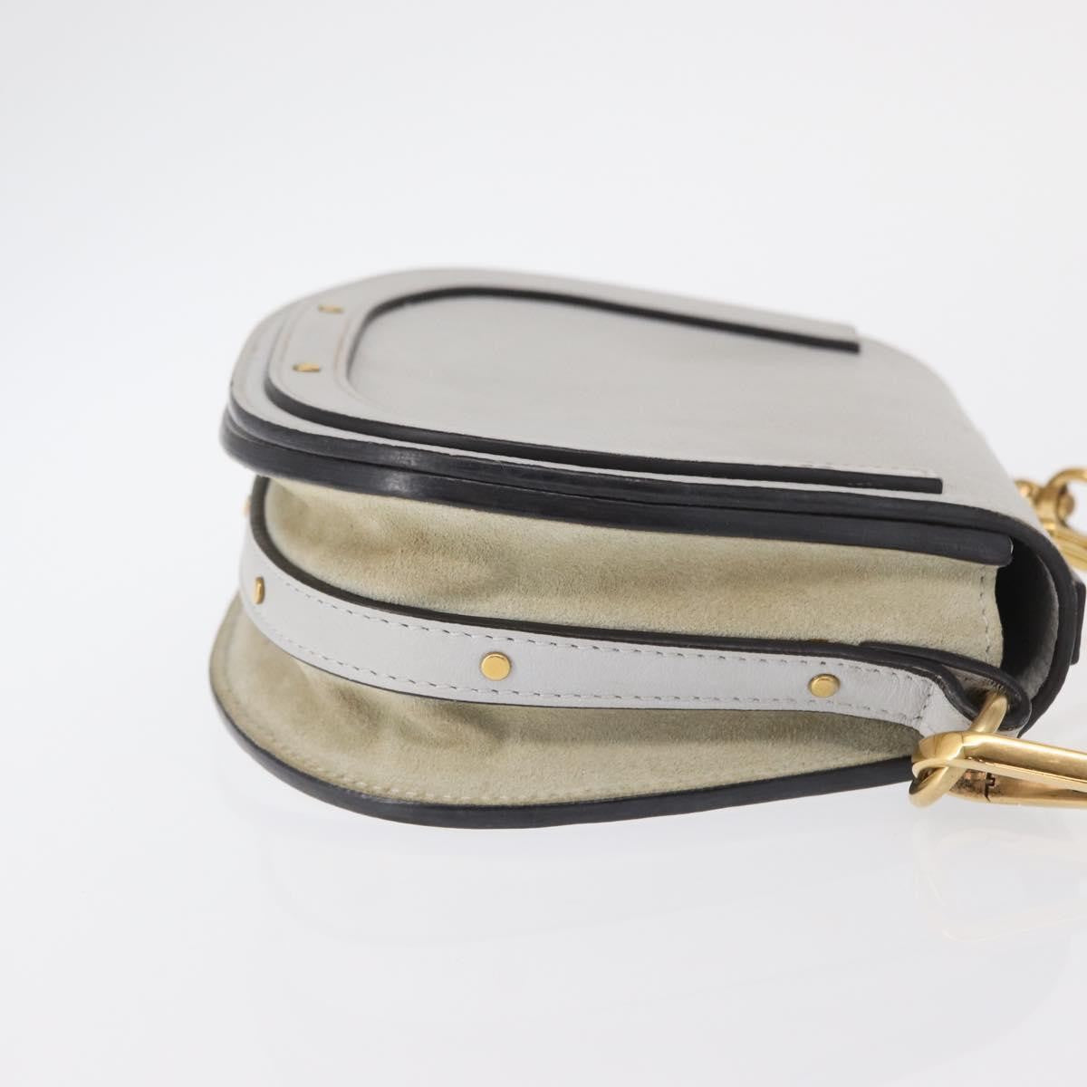 Chloe Nile Crossbody Bag Leather, WHITE, LEATHER, Shoulder bag