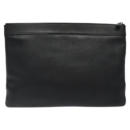 Louis Vuitton Discovery Pochette Monogram Shadow Leather, BLACK, LEATHER, Clutche & pouche