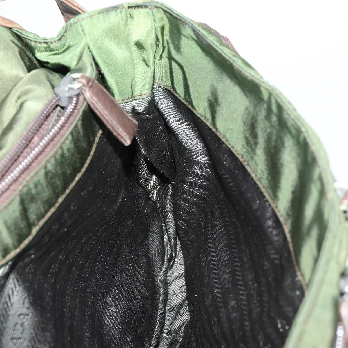 Prada Vintage Shoulder Bag Nylon and Leather, GREEN, NYLON, Shoulder bag