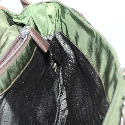 Prada Vintage Shoulder Bag Nylon and Leather, GREEN, NYLON, Shoulder bag