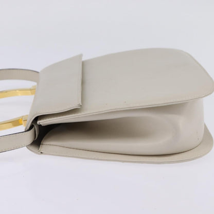 Salvatore Ferragamo Gancini handbag Leather, WHITE, LEATHER, Handbag
