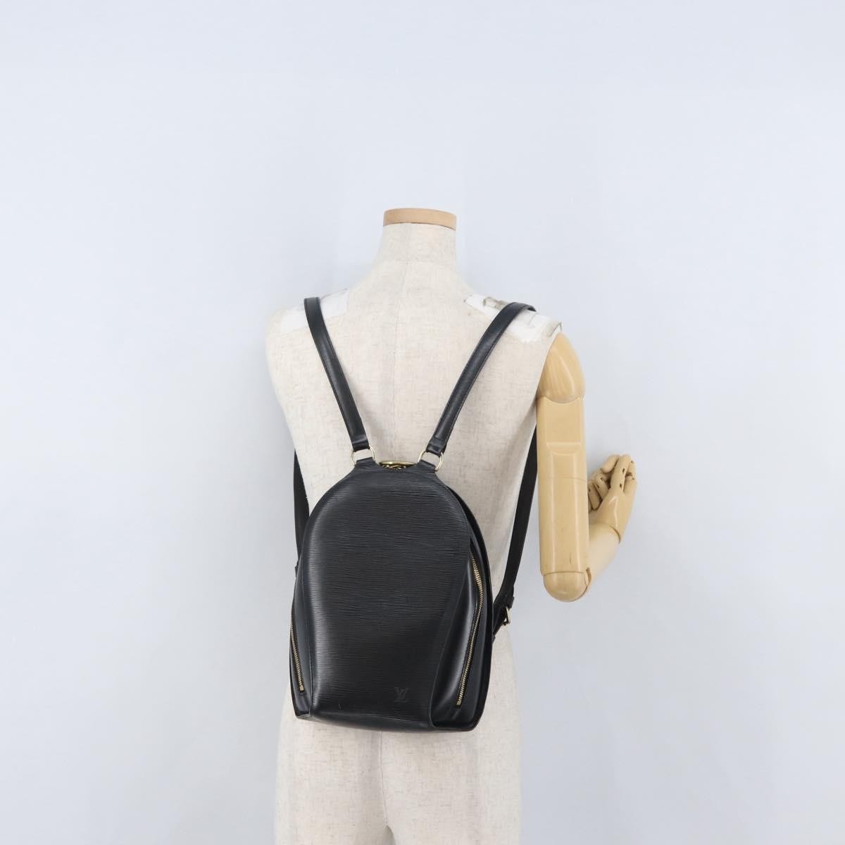 Louis Vuitton Mabillon Backpack Epi Leather, BLACK, LEATHER, Backpack