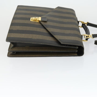 Fendi Vintage Pequin Briefcase Bag Coated Canvas, BROWN, CANVAS, Briefcase