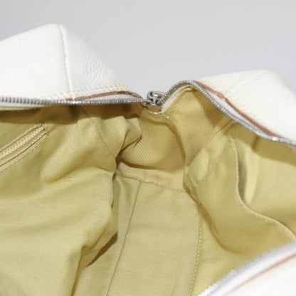 Salvatore Ferragamo Gancini handbag Leather, WHITE, LEATHER, Handbag