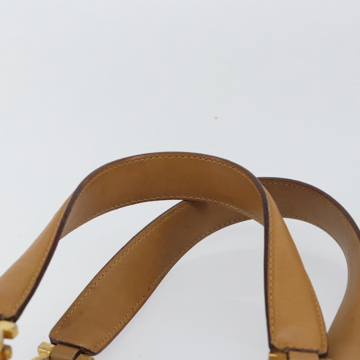 Salvatore Ferragamo Gancini handbag Leather, BEIGE, LEATHER, Handbag