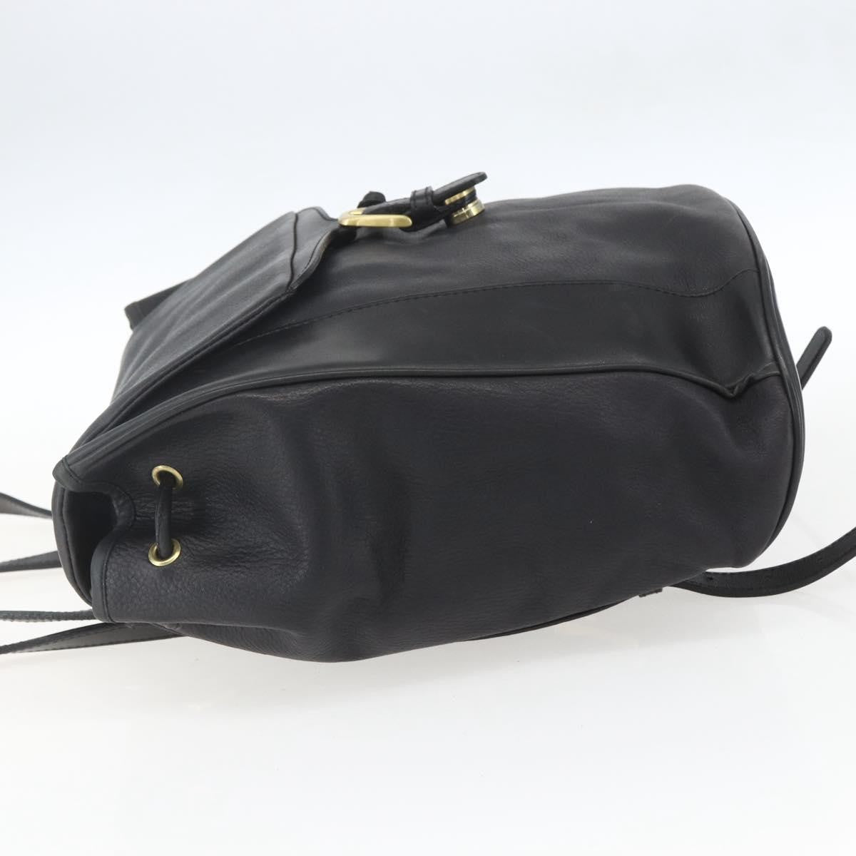 Bally Vintage Backpack Leather, Black, Leather, Backpack