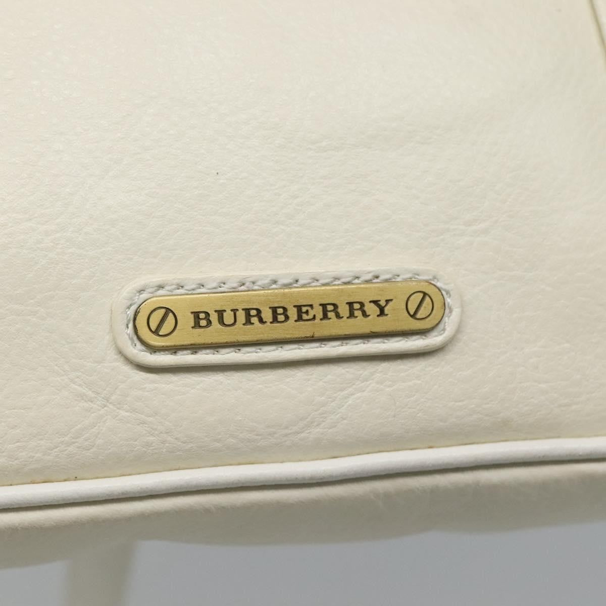 Burberry Vintage Shoulder Bag Leather, WHITE, LEATHER, Shoulder bag