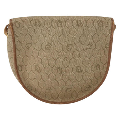 Christian Dior Vintage Honeycomb Flap Crossbody Bag Canvas and Leather, BEIGE, CANVAS, Shoulder bag