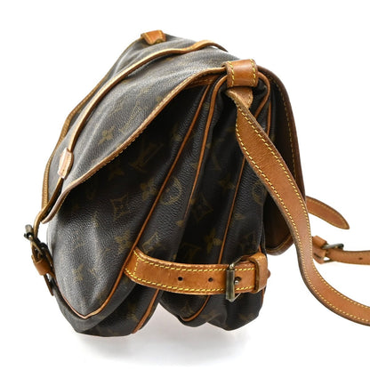 Louis Vuitton Saumur Handbag Monogram Canvas, Brown, Canvas, Shoulder Bag