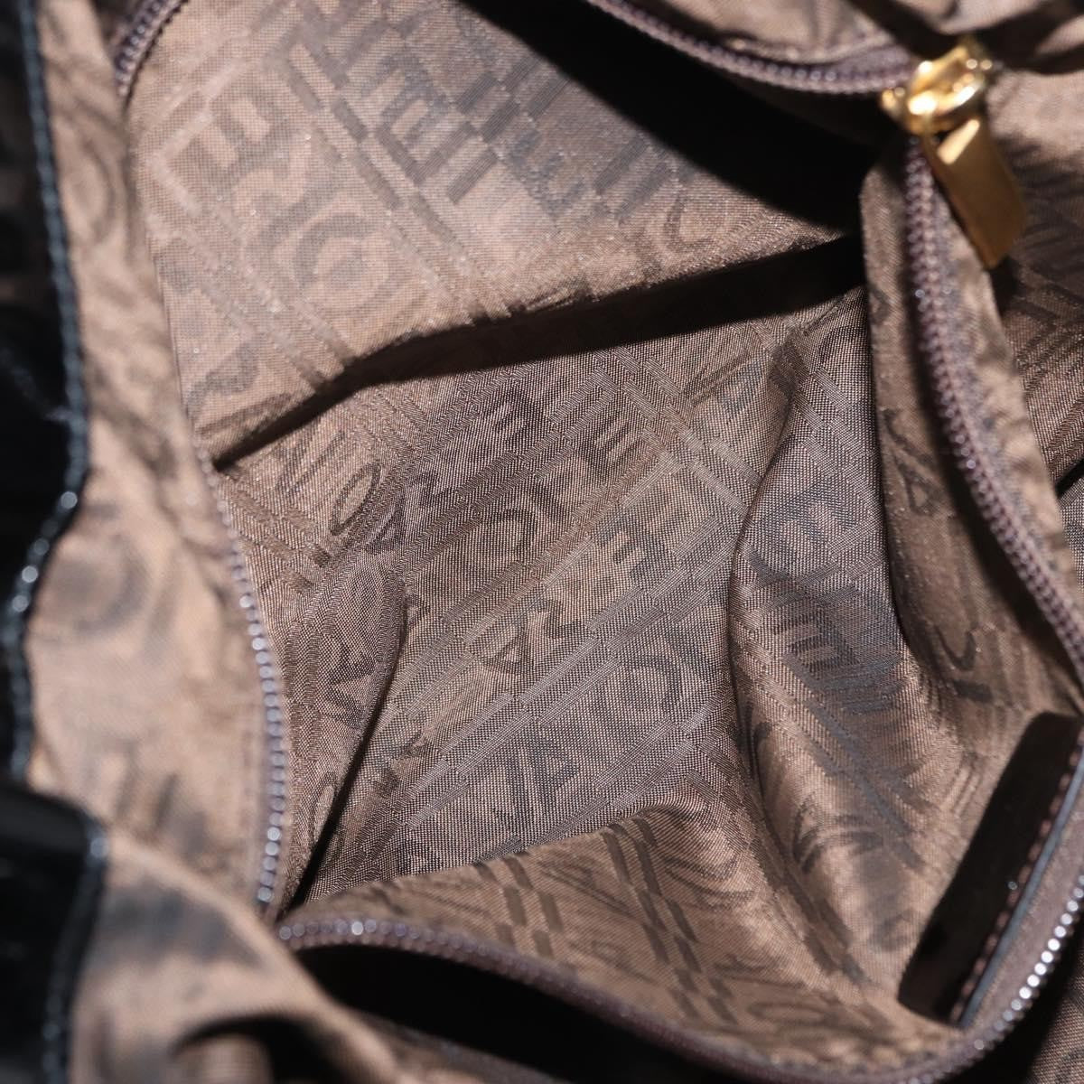 Salvatore Ferragamo Gancini Tote Patent leather, BLACK, PATENT_LEATHER, Tote bag