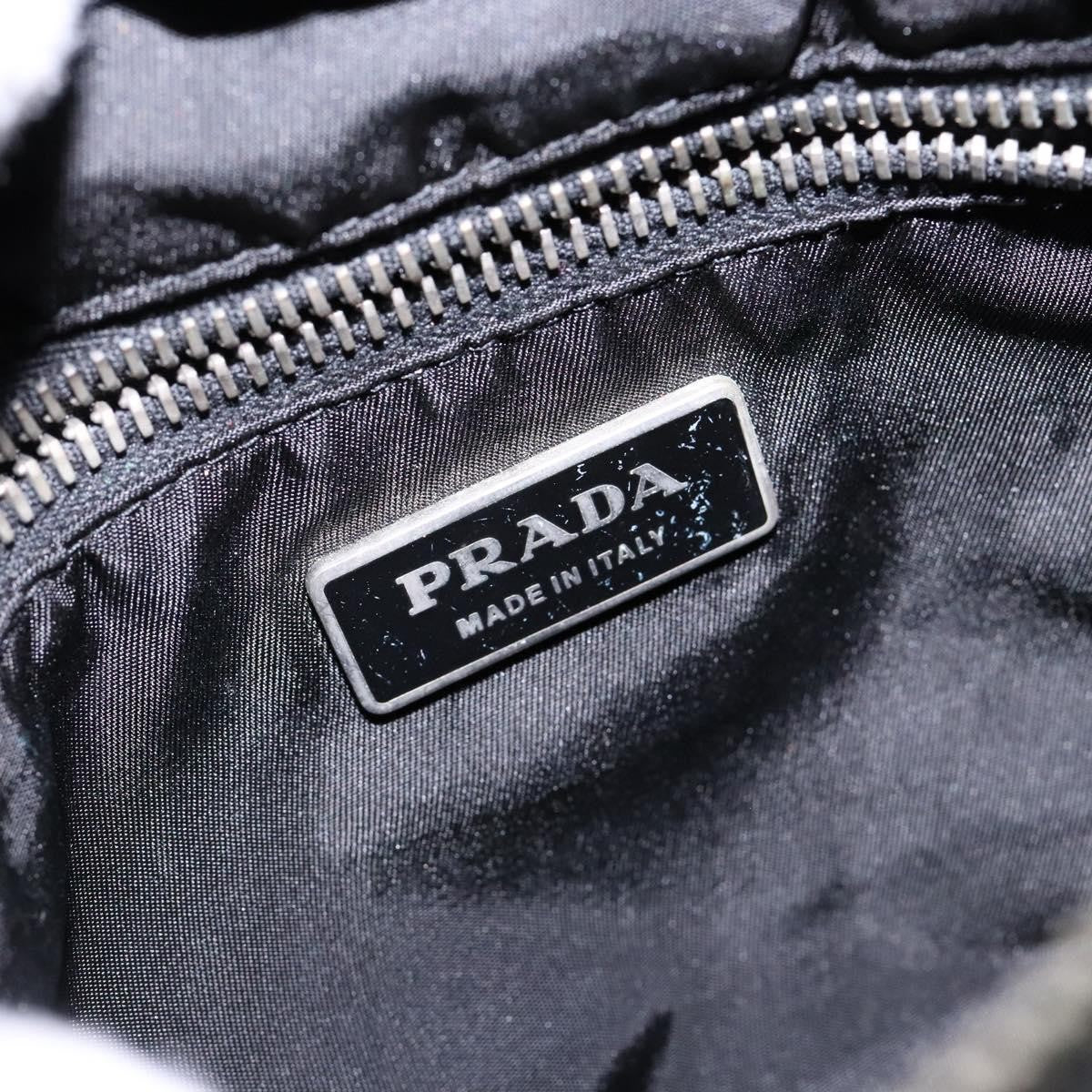 Prada Vintage Zip Handbag Tessuto, BLACK, NYLON, Handbag