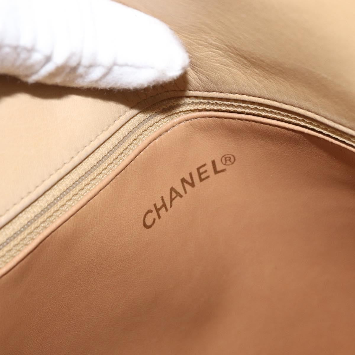 Chanel Expandable Zip Around Tote Quilted Leather, BEIGE, LEATHER, Shoulder bag