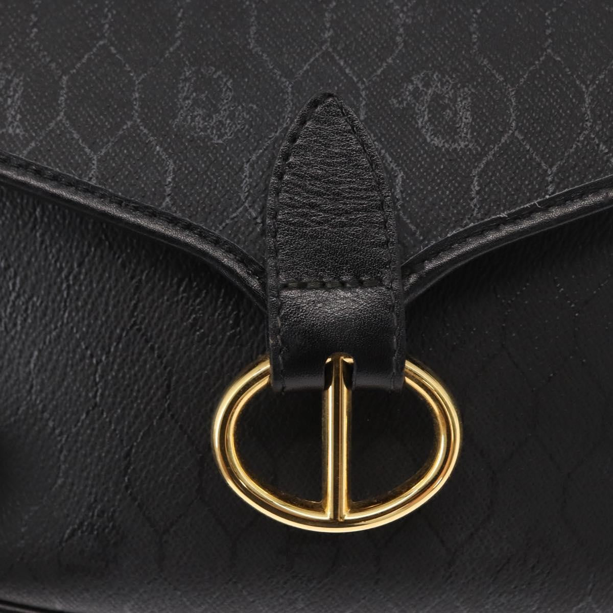 Christian Dior Vintage Honeycomb Flap Crossbody Bag Coated Canvas, BLACK, CANVAS, Shoulder bag