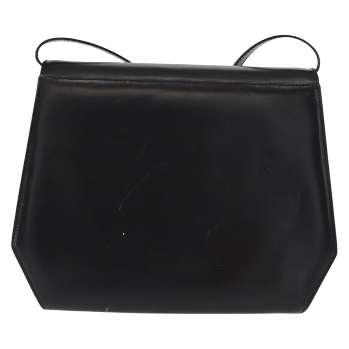 Salvatore Ferragamo Gancini Shoulder Bag Leather, BLACK, LEATHER, Shoulder bag