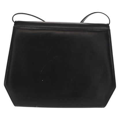 Salvatore Ferragamo Gancini Shoulder Bag Leather, BLACK, LEATHER, Shoulder bag