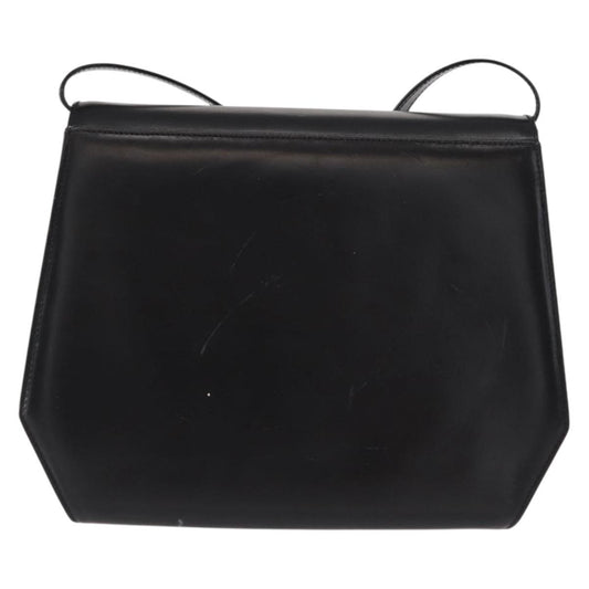 Salvatore Ferragamo Gancini Shoulder Bag Leather, BLACK, LEATHER, Shoulder bag