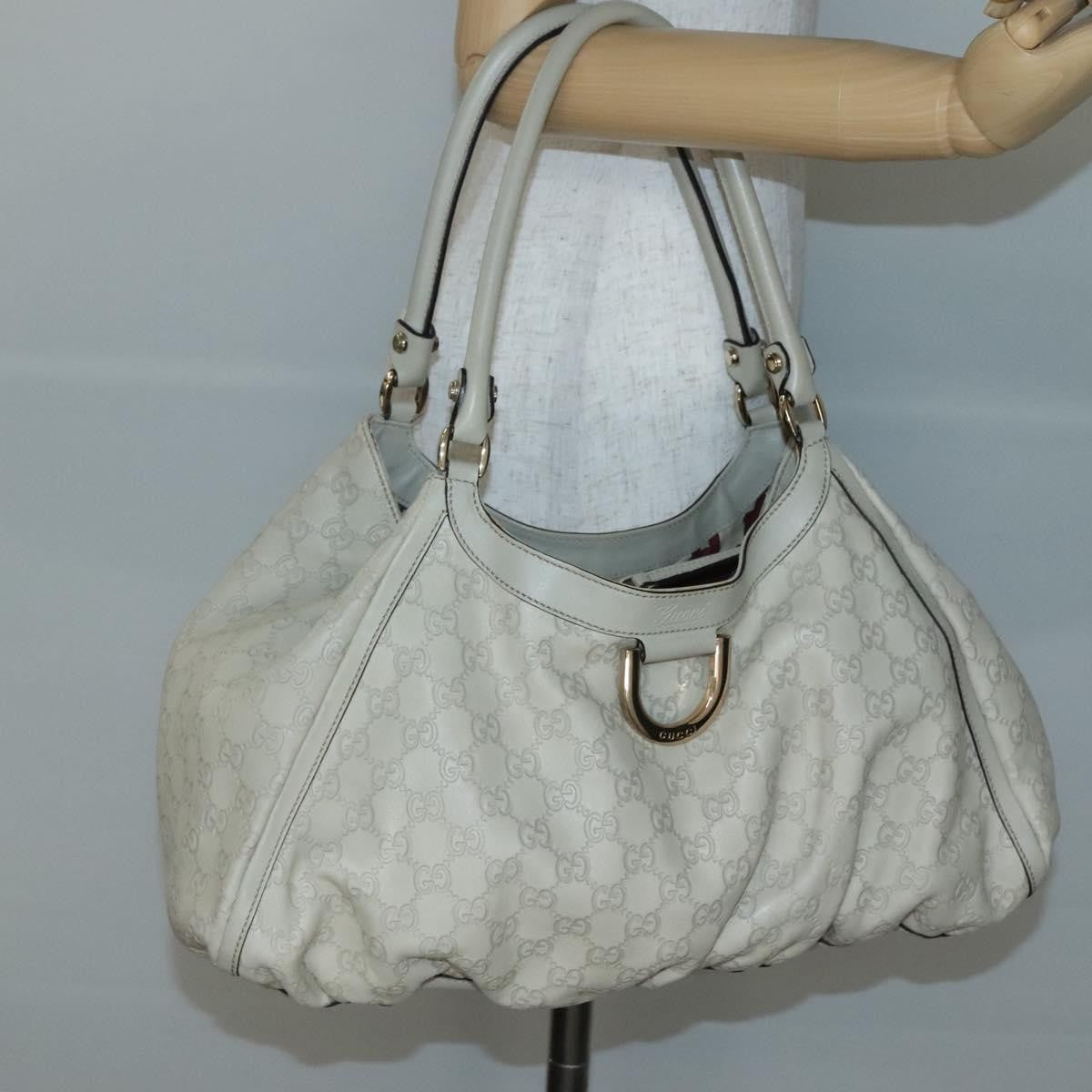Gucci D-Ring Tote Guccissima Leather, WHITE, LEATHER, Tote bag