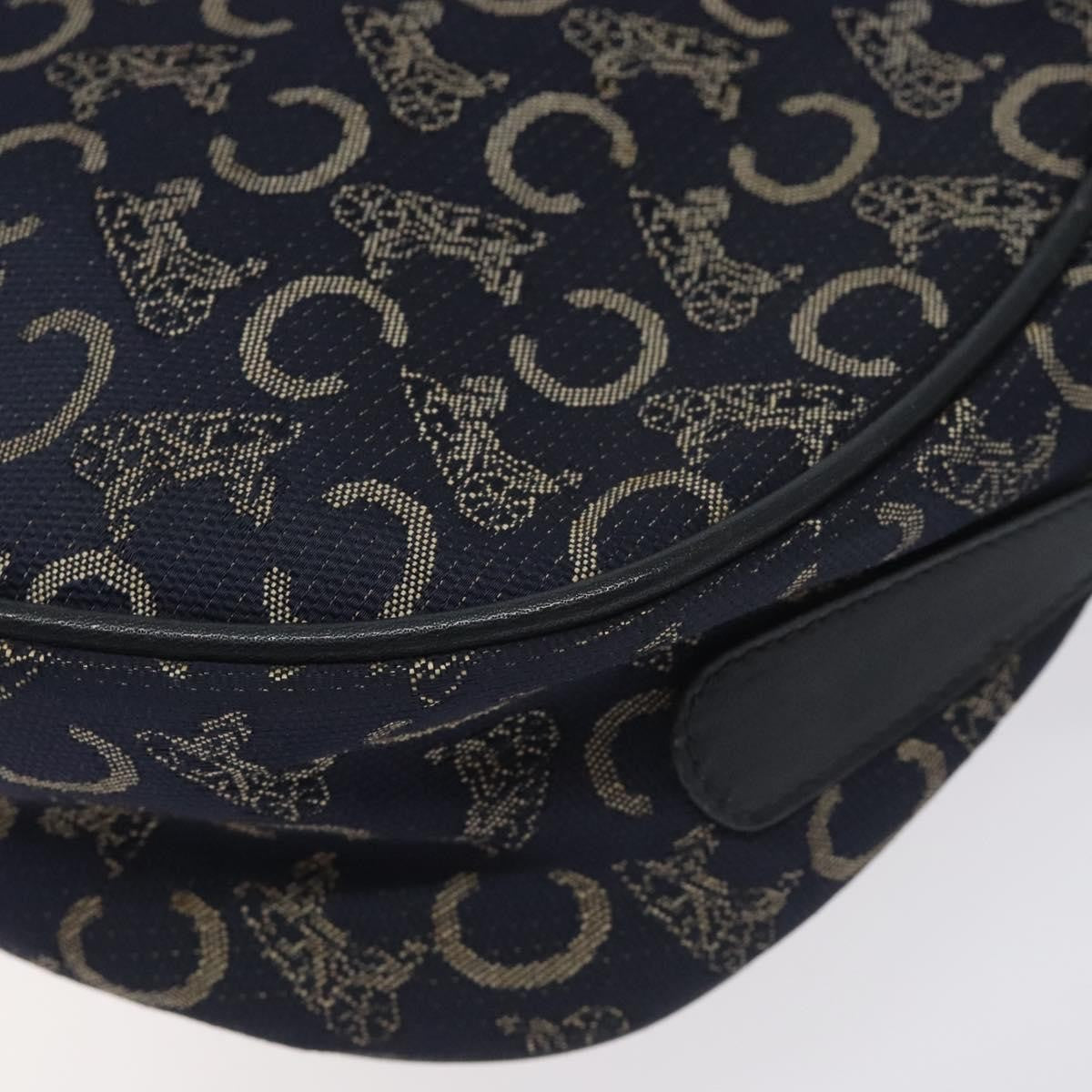 Celine C Sulky Shoulder bag Canvas and Leather, NAVY, CANVAS, Shoulder bag