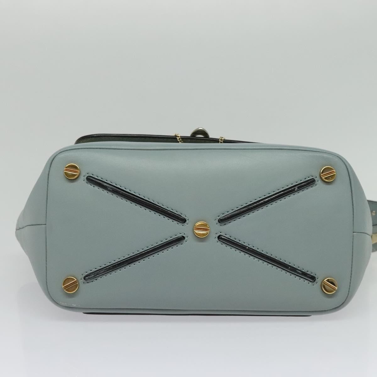 Valentino Garavani Demilune Flap Satchel Leather, BLUE, LEATHER, Handbag