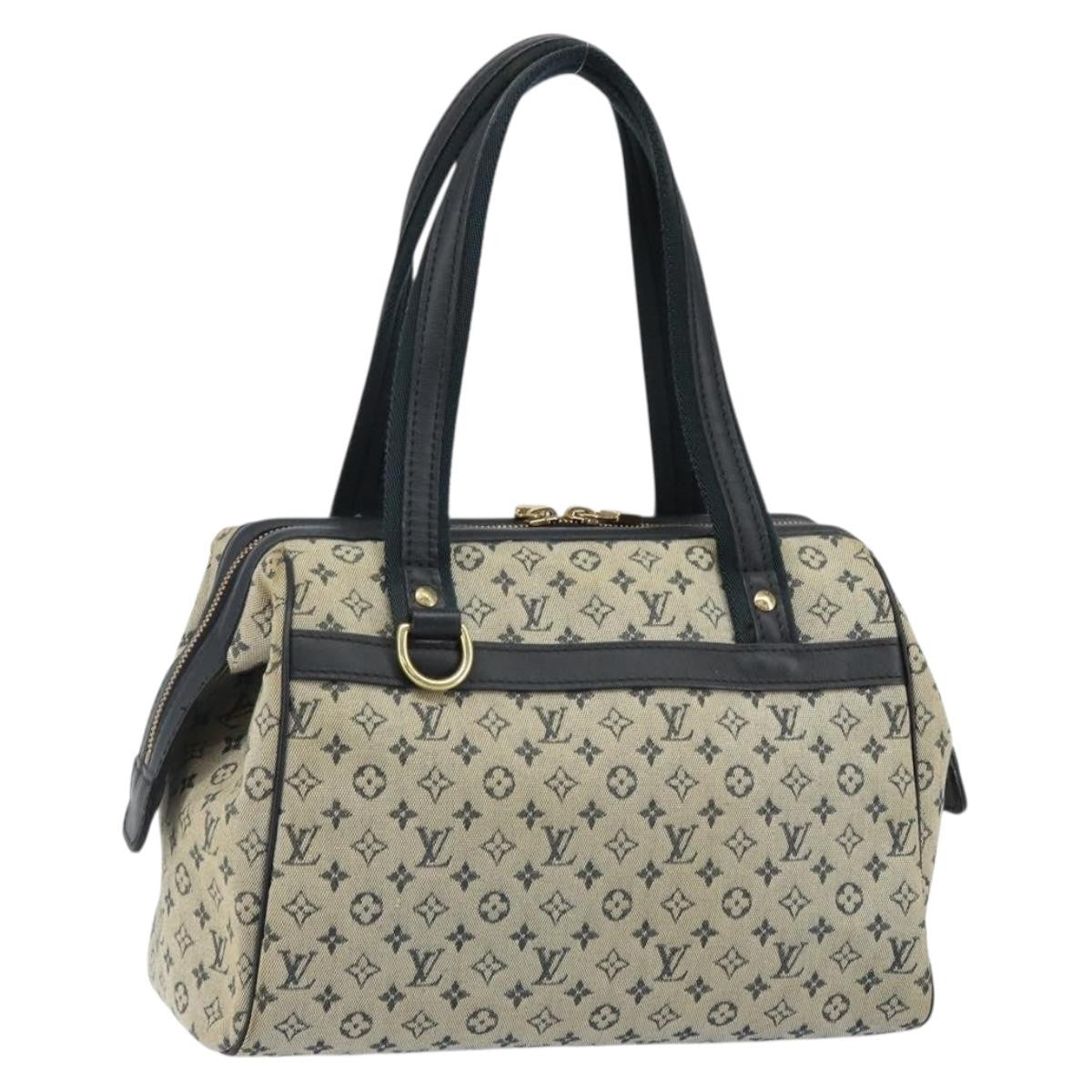 Louis Vuitton Josephine Handbag Mini Lin, BLUE, CANVAS, Handbag
