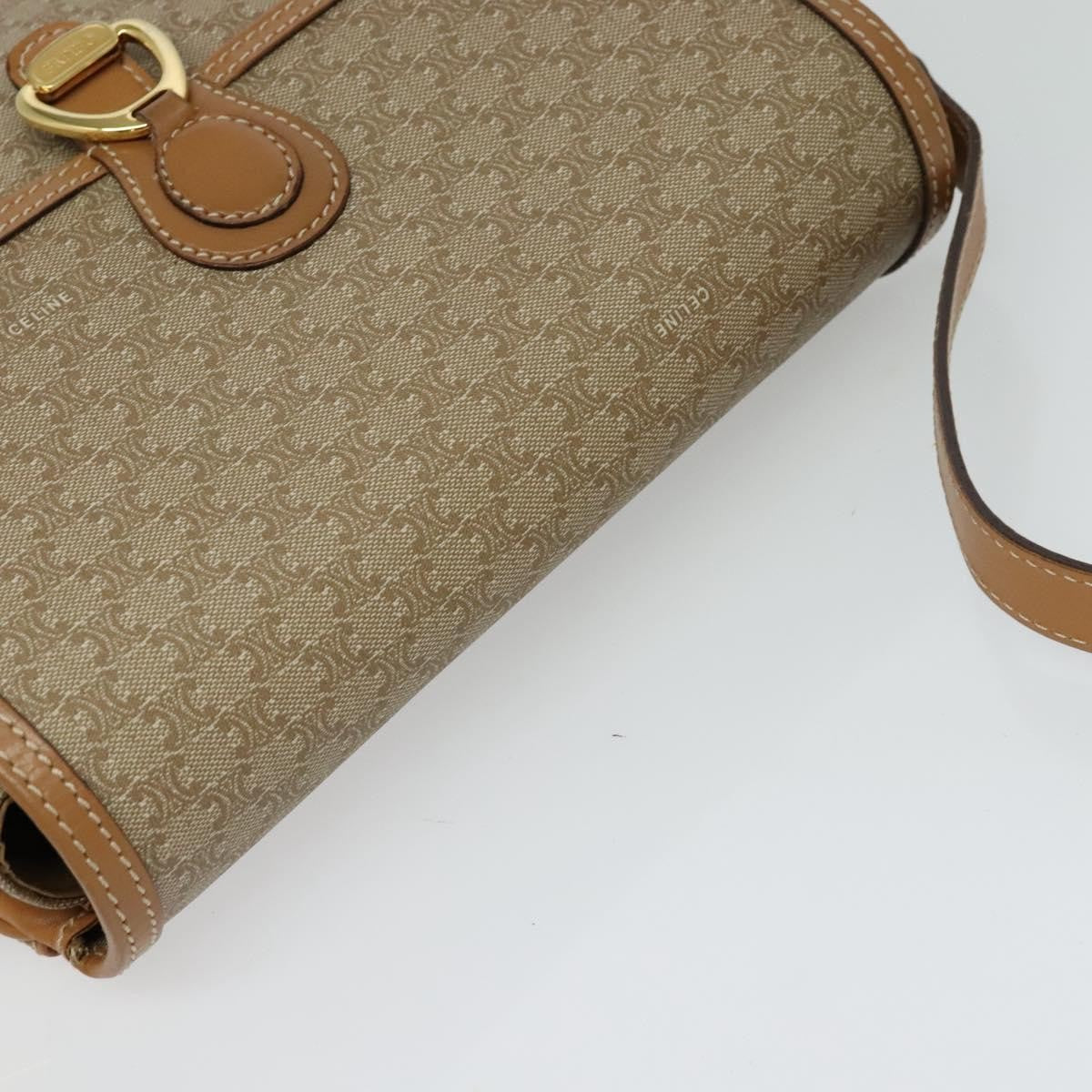 Celine Macadam Shoulder Bag Canvas, BEIGE, CANVAS, Shoulder bag