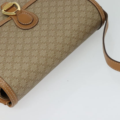 Celine Macadam Shoulder Bag Canvas, BEIGE, CANVAS, Shoulder bag