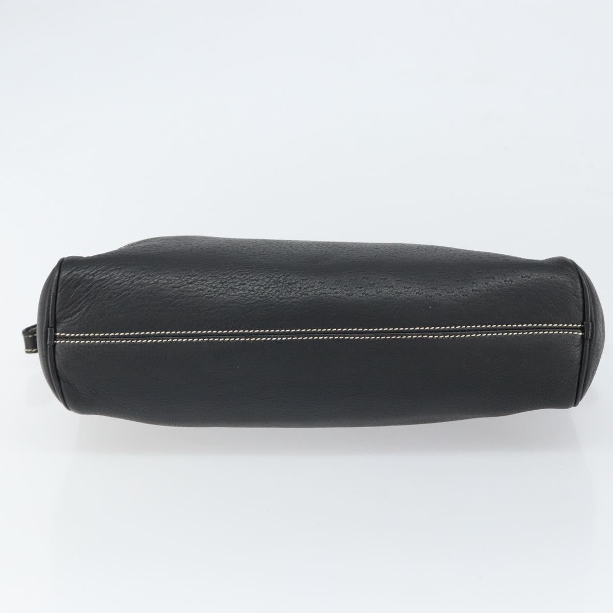 Salvatore Ferragamo Gancini Shoulder Bag Leather, BLACK, LEATHER, Shoulder bag