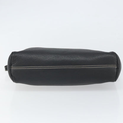 Salvatore Ferragamo Gancini Shoulder Bag Leather, BLACK, LEATHER, Shoulder bag