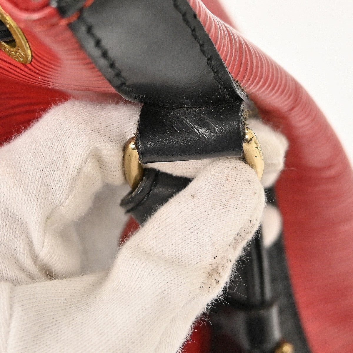 Louis Vuitton Bicolor Petit Noe Handbag Epi Leather, RED, LEATHER, Shoulder bag