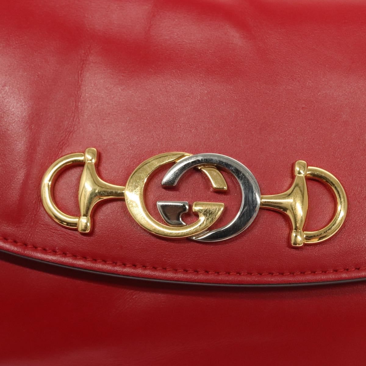 Gucci Zumi Shoulder Bag Leather, RED, LEATHER, Shoulder bag