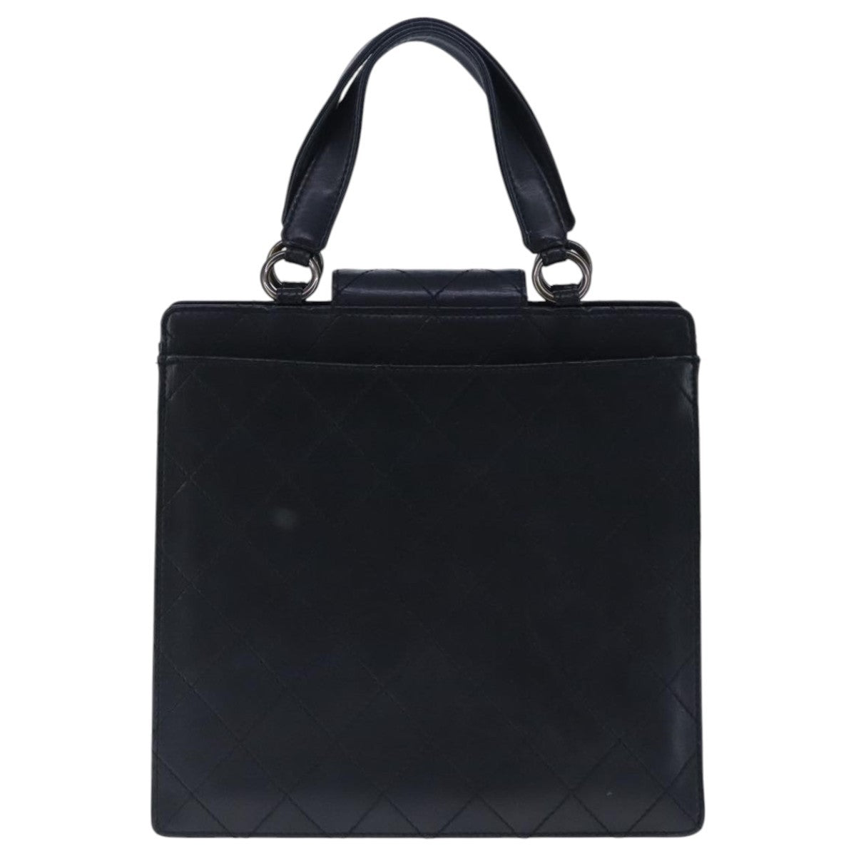 Chanel Vintage CC Turnlock Satchel Leather, BLACK, LEATHER, Handbag