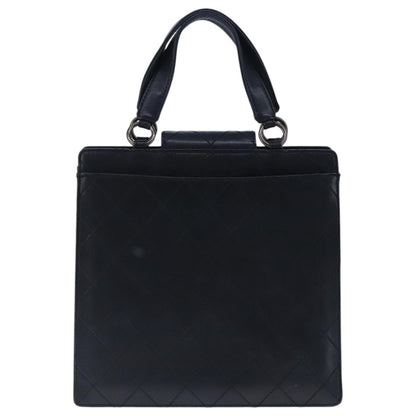 Chanel Vintage CC Turnlock Satchel Leather, BLACK, LEATHER, Handbag