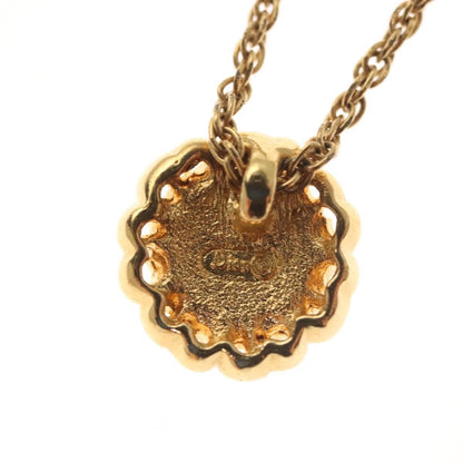 Christian Dior CD Round Pendant Necklace Metal, GOLD, METAL, Necklace