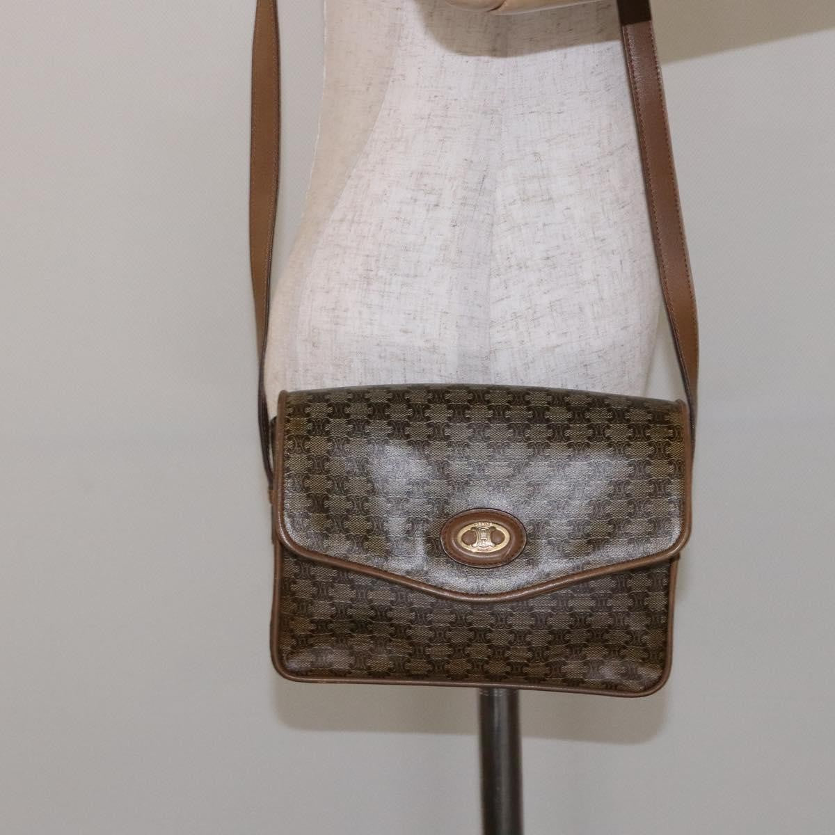 Celine Macadam Shoulder Bag PVC Leather, BEIGE, PVC, Shoulder bag