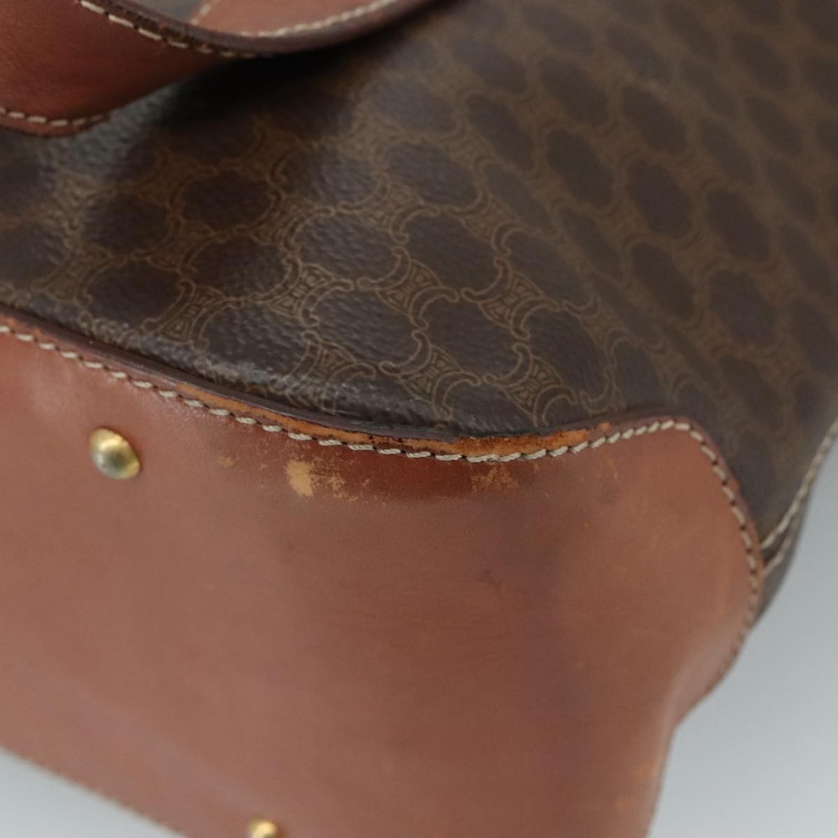 Celine Macadam Handbag Macadam with leather, BROWN, PVC, Handbag