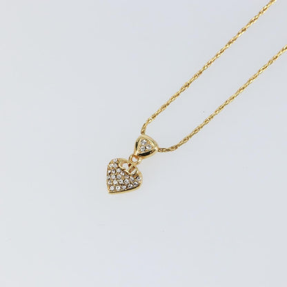 Christian Dior CD Pendant Necklace Metal and Crystals, GOLD, METAL, Necklace